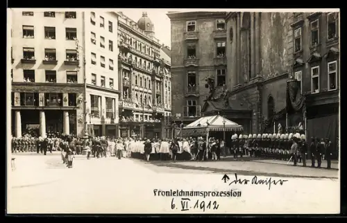 AK Wien, Fronleichnamsprozession im Jahr 1912