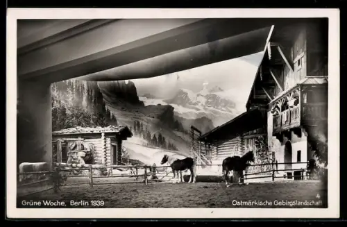 AK Berlin, Grüne Woche 1939, Ostmärkische Gebirgslandschaft, Ausstellung
