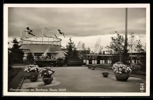 AK Berlin, Ausstellung 1935, Sommerblumen am Funkturm, 