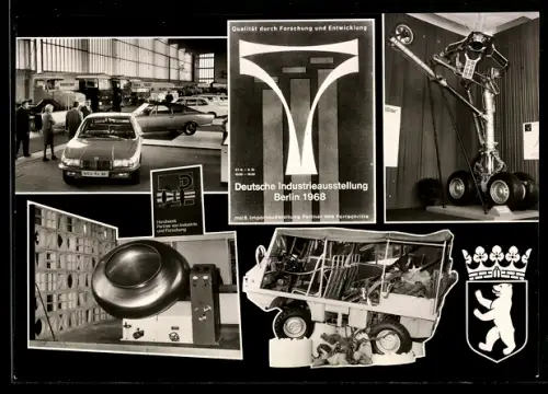 AK Berlin, deutsche Industrie-Ausstellung 1968, Autos und Maschinen