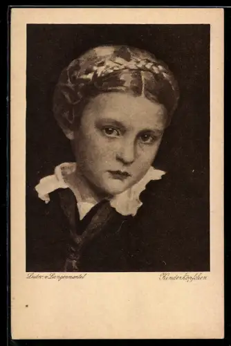 Künstler-AK München, Münchener Jahres-Ausstellung 1916 im Glaspalast, Kinderköpfchen von Ludwig von Langenmantel