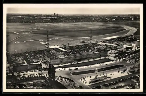 AK Berlin, Fliegeraufnahme des Zentralflughafens