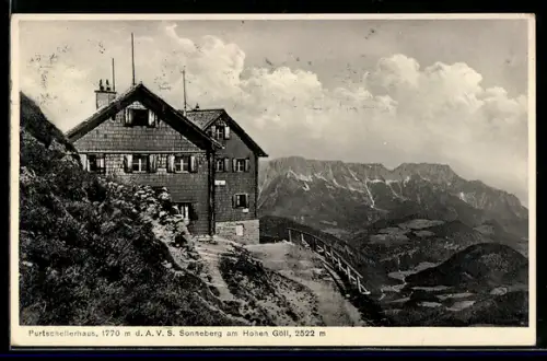 AK Purtschellerhaus, Berghütte d. A. V. S. Sonneberg am Hohen Göll