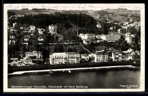 AK Gmunden, Esplanade mit Hotel Bellevue