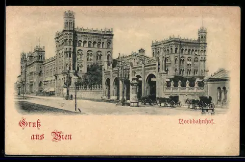 AK Wien, Kutschen am Nordbahnhof