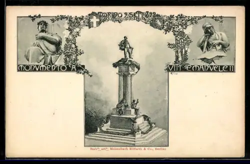 AK Torino, Monumento Vittorio Emanuele II. 1899