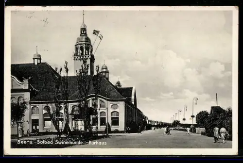 AK Swinemünde, Strasse mit Kurhaus