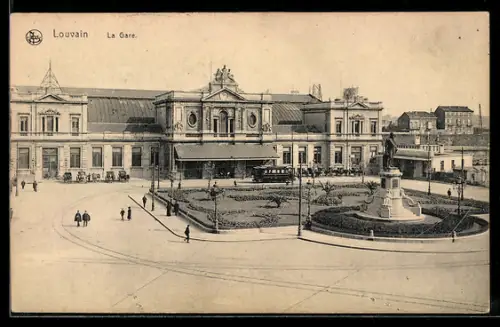 AK Louvain, la Gare, Bahnhof