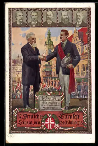 AK Leipzig, Begrüssungszeremonie des 12. Deutschen Turnfestes 1913