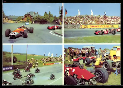 AK Internationales Schleizer Dreieck-Rennen, Motorrad und Autorennen