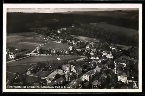 AK Oberhof in Thüringen, Luftaufnahme des Ortes