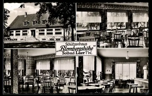 AK Laer /T.W., Schützenhaus Blomberghöhe, Innenansichten, Aussenansicht