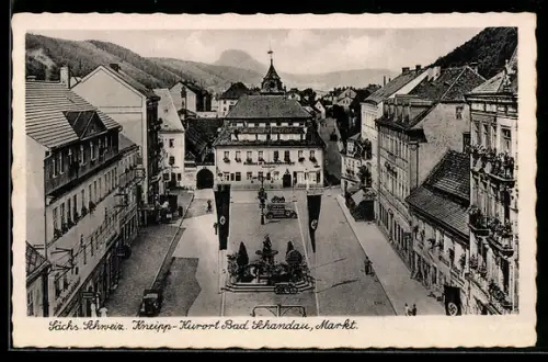AK Bad Schandau /Sächs. Schweiz, Markt, e