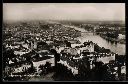 AK Magdeburg, Stadtansicht vom Dom