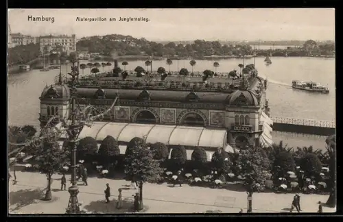 AK Hamburg-Neustadt, Alsterpavillon am Jungfernstieg