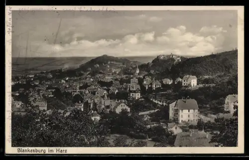 AK Blankenburg im Harz, Stadtansicht mit Schloss und Kirche