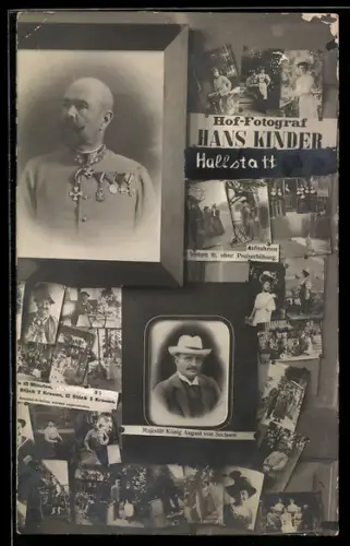 AK Hallstatt, Verschiedene Portraits ausgeführt durch Hof-Fotograf Hans Kinder, König August von Sachsen