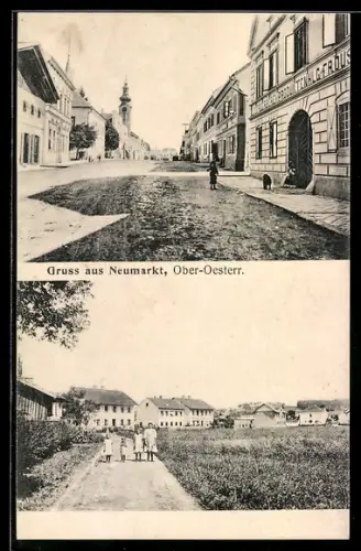 AK Neumarkt /Ober-Oesterr., Ledergerberei mit Strassenpartie