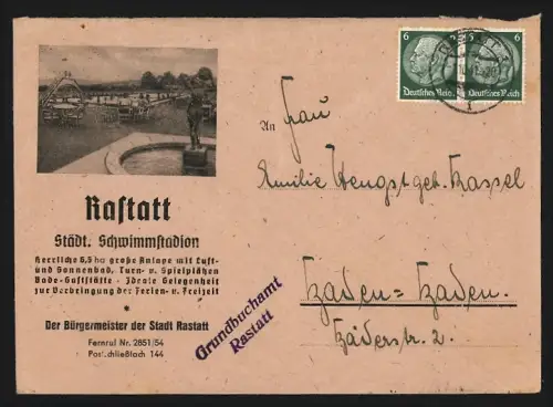 Dekorativer Brief Rastatt, Städtisches Schwimmstadion