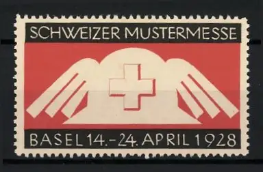 Reklamemarke Basel, Schweizer Mustermesse 1928, Flügelkreuz