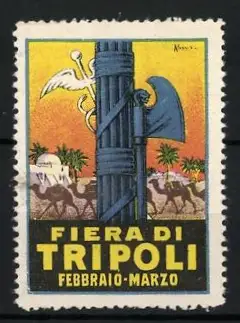 Reklamemarke Tripoli, Fiera di Tripoli, Fasces und Kamele