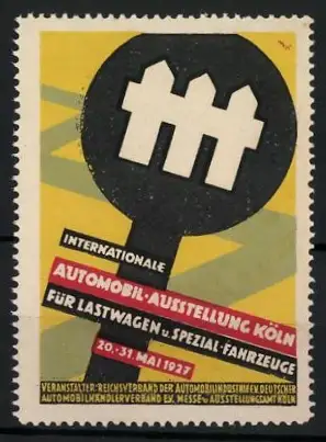 Reklamemarke Köln, Internationale Automobil-Ausstellung 1927, Zahnrad-Symbol