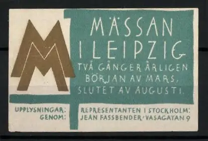 Reklamemarke Leipzig, Mässan i Leipzig, Buchstabe M
