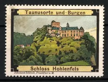 Reklamemarke Taunus, Schloss Hohlenfels auf einem Hügel