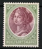 Reklamemarke Wohlfahrtsmarke, Portrait von Königin Luise