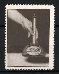 Reklamemarke Pixavon, Haarpflegemittel, Hand mit Bürste