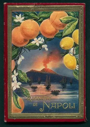 Leporello-Album Napoli mit 27 Lichtdruck-Ansichten, Piazza Municipio, Via Litoranea, Via Partenope, Stazione Centrale