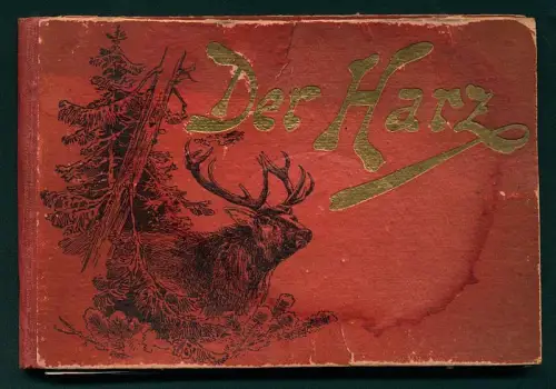 Leporello-Album Thale mit 51 Lithographie-Ansichten, Hotel Zehnpfund, Hotel Bodethal, Waldkater, Hexentanzplatz, Grund