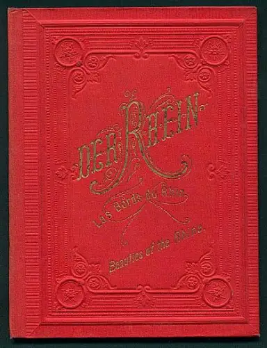 Leporello-Album Mainz mit 24 Lithographie-Ansichten, Burg Sonneck, Bingen, Burg Rheinstein, Loreley, Koblenz, Köln