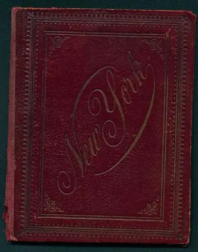 Leporello-Album New York mit 21 Lithographie-Ansichten, Central Park, Academy of Design, Grand Central Depot, Railroad