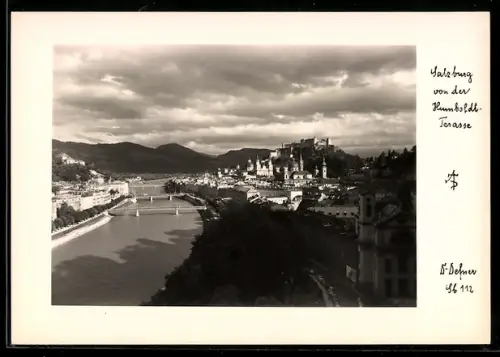 Foto-AK Adalbert Defner: Salzburg, Ausblick von der Humboldtterrasse