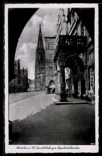 AK Münster i. W., Durchblick zur Lambertikirche