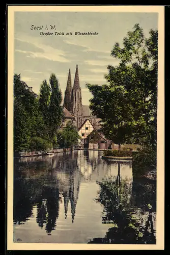 AK Soest i. W., Grosser Teich, Wiesenkirche
