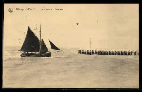 AK Nieuport-Bains, Le Phare et l`Escalade