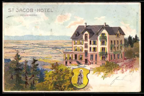 Lithographie Odilienberg, St. Jacob Hotel