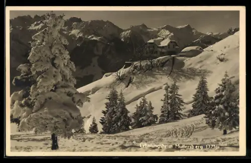 AK Nüziders, Erholungsheim Muttersberg, Winteransicht m. Umgebung