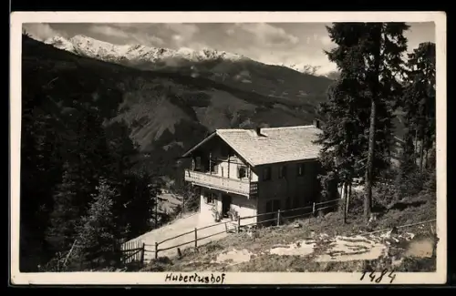 AK Schwaz /Tirol, Hubertushof mit Bergpanorama