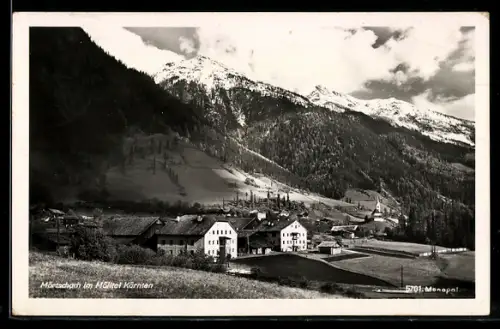 AK Mörtschach im Mölltal, Ortsansicht mit Bergpanorama