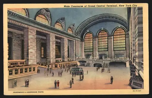 AK New York, NY, Main Concourse of Grand Central Terminal, Bahnhof