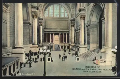 AK New York, NY, Interior of Pennsylvania Railroad Station, Bahnhof