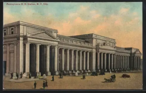 AK New York, NY, Pennsylvania Railroad Station, Bahnhof