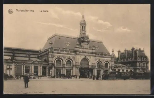 AK Valenciennes, La Gare, Bahnhof