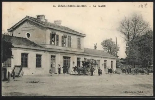 AK Bar-sur-Aube, La Gare, Bahnhof