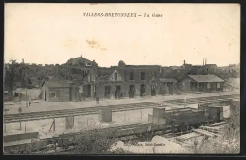 AK Villers-Bretonneux, La Gare, Bahnhof