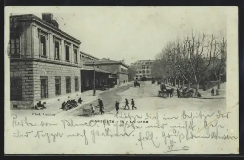 AK Marseille, La Gare, Bahnhof