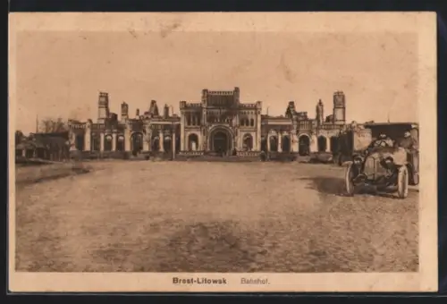 AK Brest-Litowsk, Partie am Bahnhof